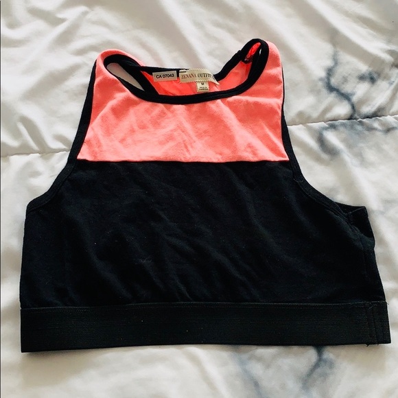 Neon Pink/ Black Crop Tank Top - Picture 2 of 7